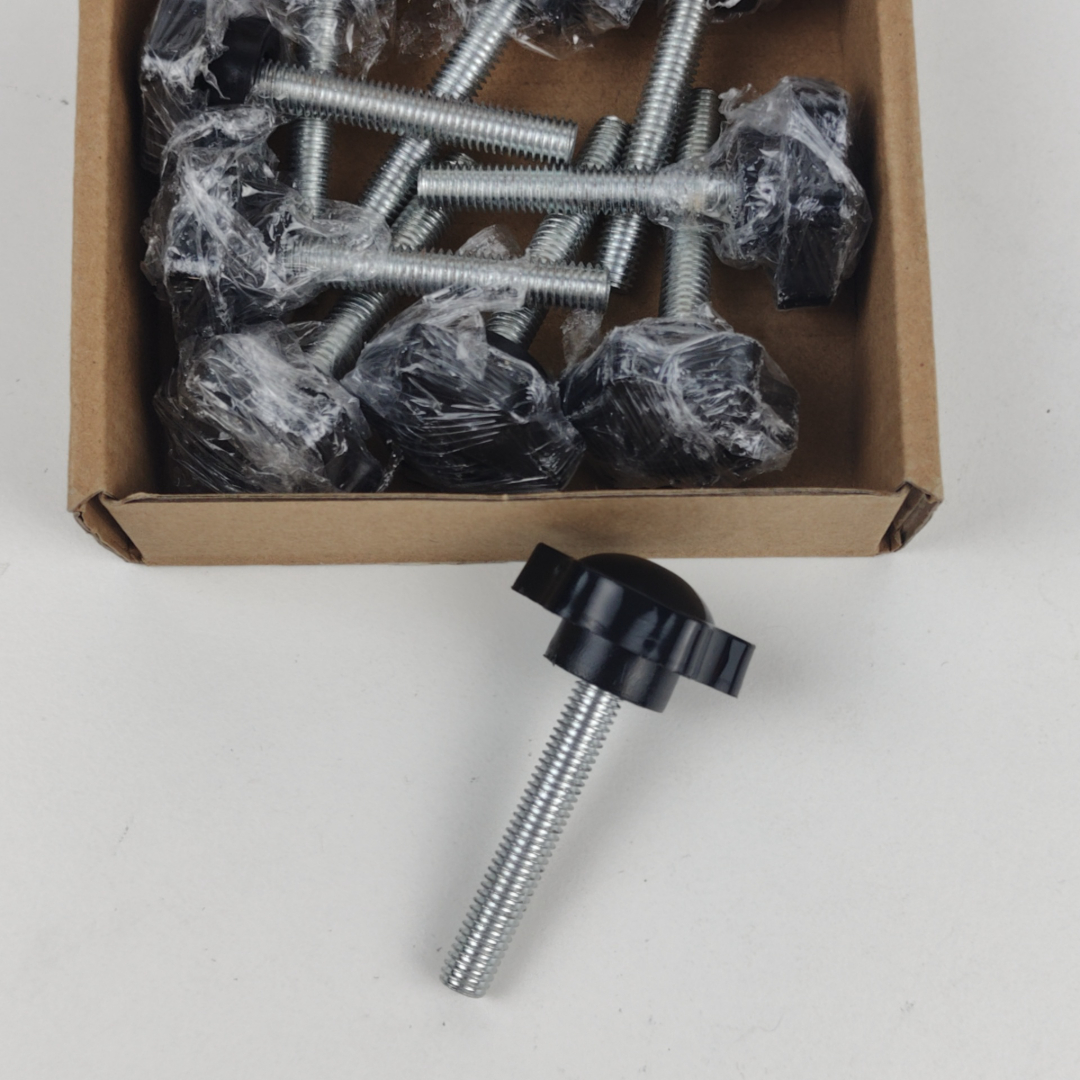 Parafuso de Aperto Manual M8x50mm Preto 10 Peças