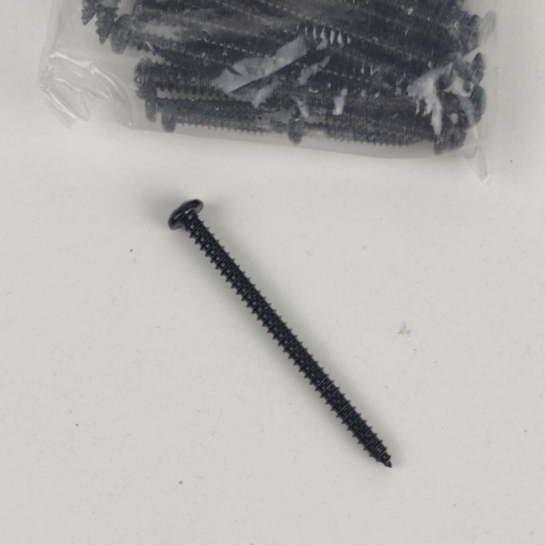 Pack de Parafusos Pretos de Cabeça Redonda Com Ponta Agulha