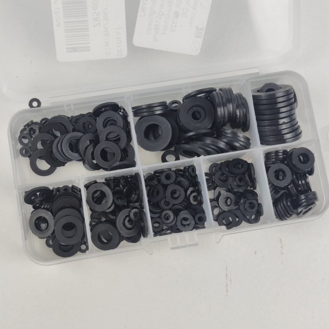 Kit de Anilhas Espaçadoras Pretas Em Caixa Organizadora