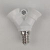 Adaptador Duplo para Lâmpada E14 Branco