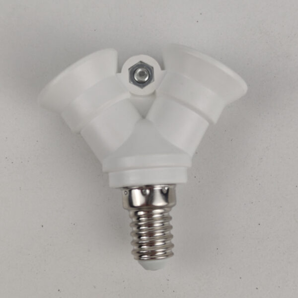 Adaptador Duplo para Lâmpada E14 Branco