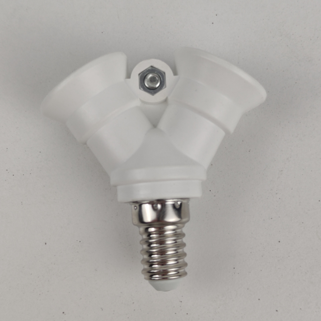 Adaptador Duplo para Lâmpada E14 Branco