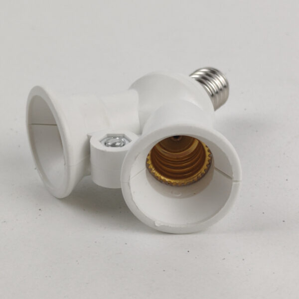 Adaptador Duplo para Lâmpada E14 Branco