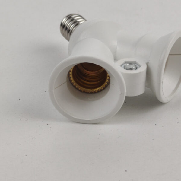 Adaptador Duplo para Lâmpada E14 Branco