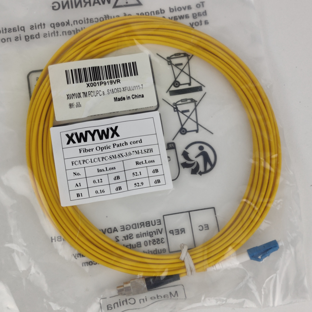 Cabo de Fibra Ótica Patch Cord XWYWX FC/UPC para LC/UPC 7 M