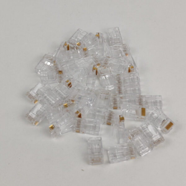 PAck Ficha RJ45 Macho Transparente para Cabo de Rede