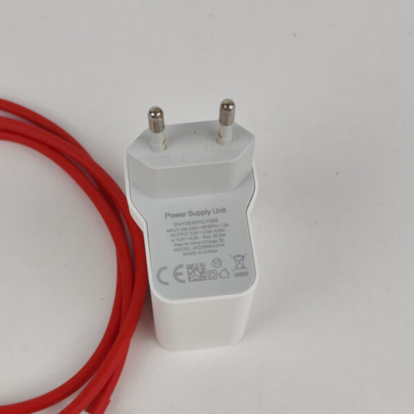 Carregador USB-C Rápido 30W Com Cabo Vermelho