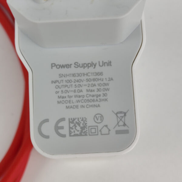 Carregador USB-C Rápido 30W Com Cabo Vermelho
