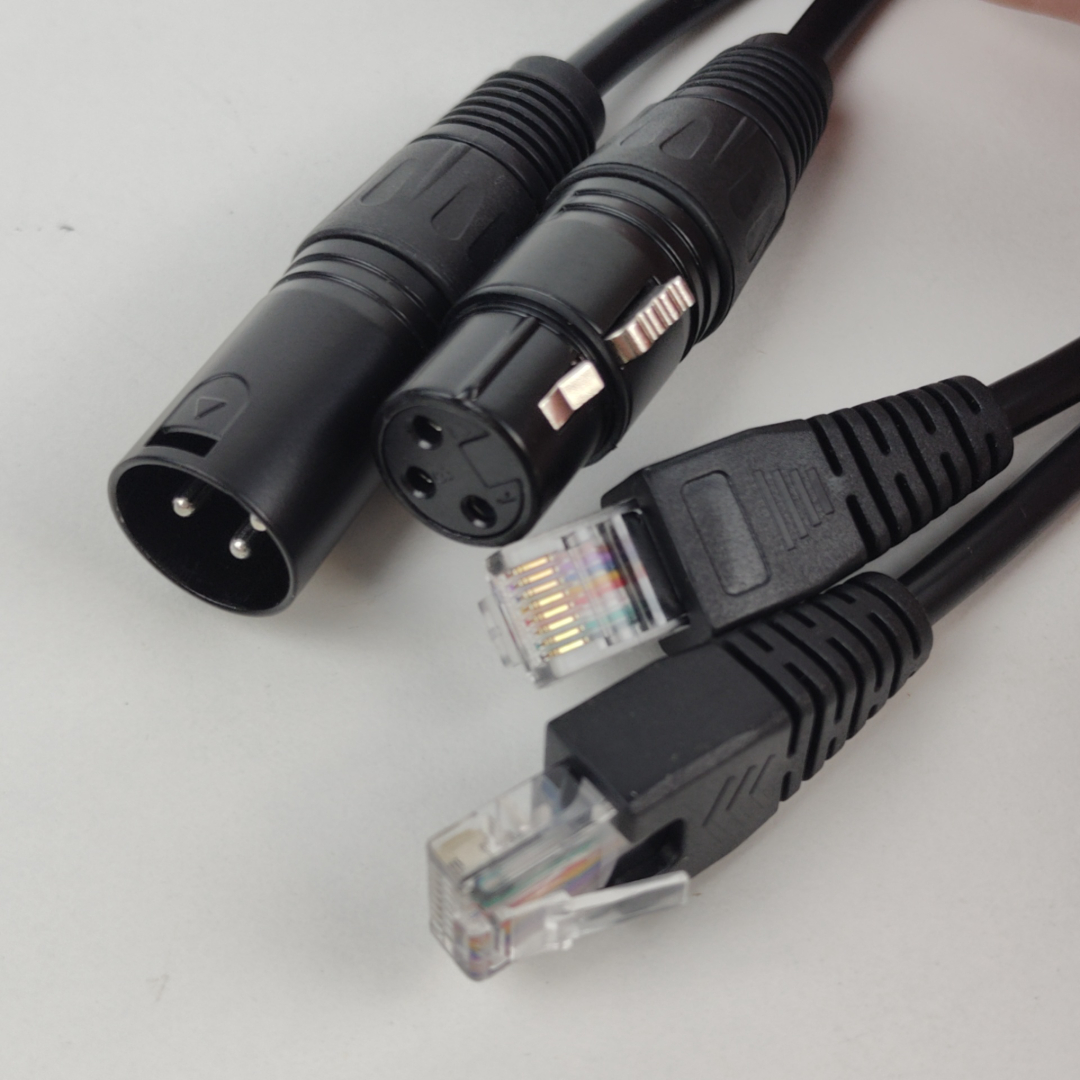 Cabo Adaptador XLR 3 Pinos para RJ45 Ethernet