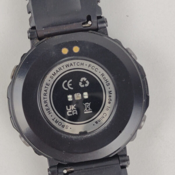 Smartwatch Desportivo Redondo Com Bracelete Preta