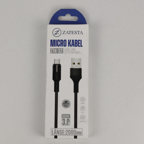 Cabo Micro USB Zatesta ZTK-32 2 M 3.0A