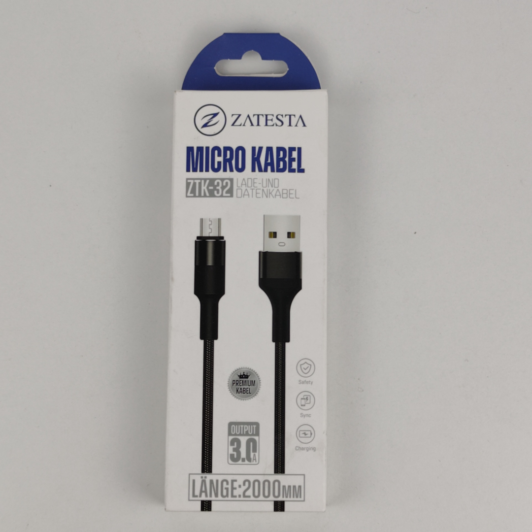 Cabo Micro USB Zatesta ZTK-32 2 M 3.0A