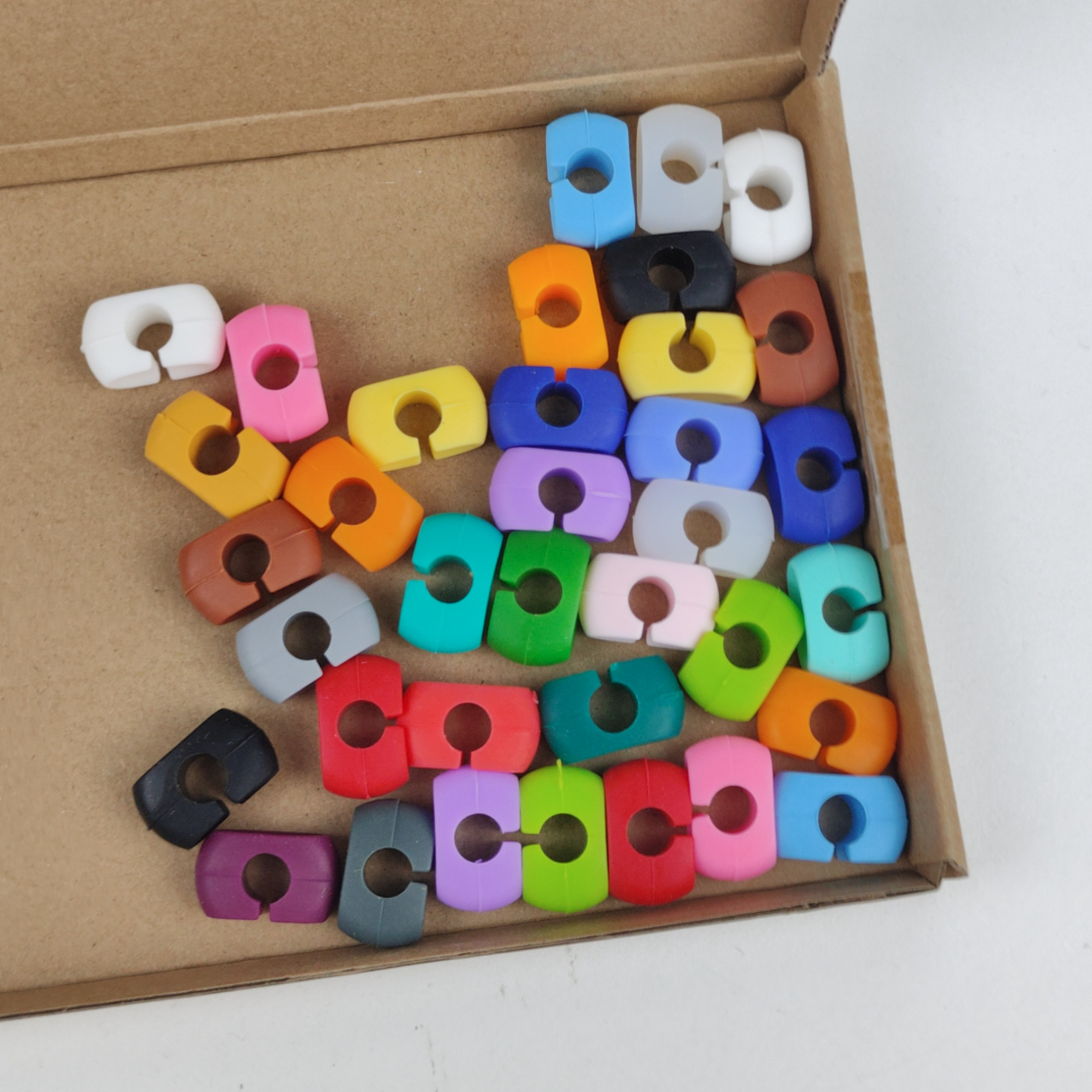 Conjunto de Marcadores de Cabos Coloridos Em Silicone 36 Peças