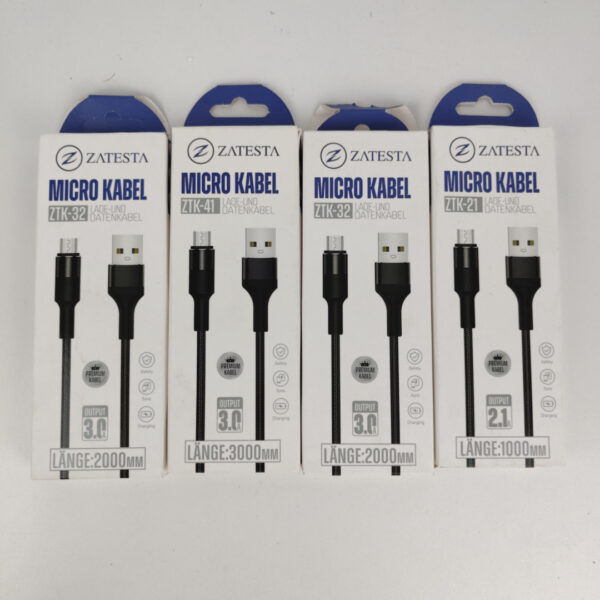 x4 Cabos Micro USB Zatesta Micro Kabel