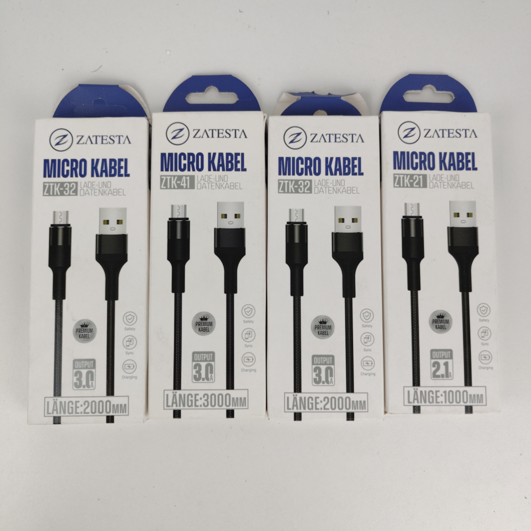 x4 Cabos Micro USB Zatesta Micro Kabel