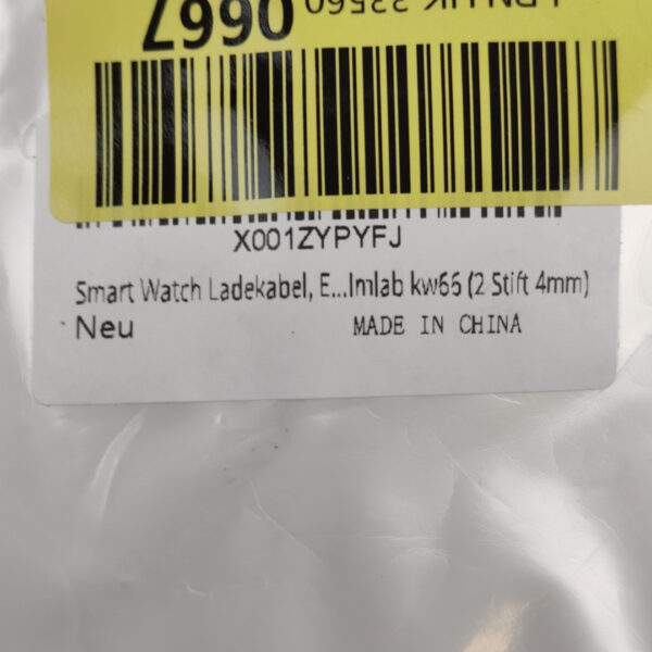 Cabo Carregador USB para Smartwatch 2 Pinos 4 Mm