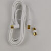 Cabo Coaxial TV Branco Com Conectores Angulares