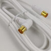 Cabo Coaxial TV Branco Com Conectores Angulares