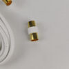 Cabo Coaxial TV Branco Com Conectores Angulares