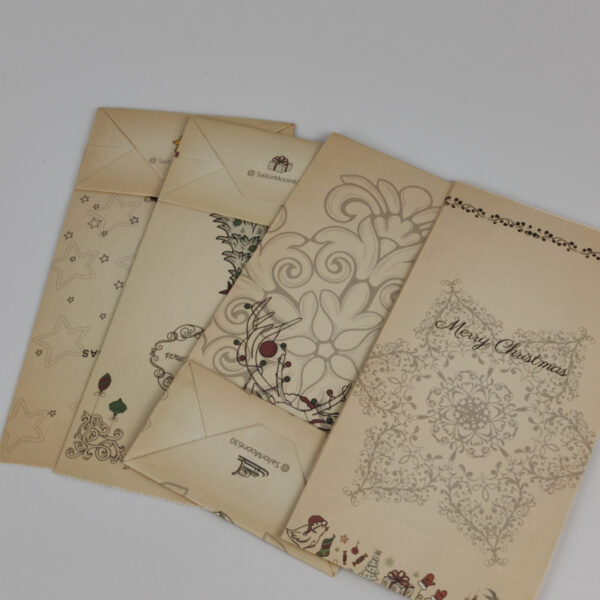 Conjunto de Pequenos Sacos de Natal em Papel Kraft