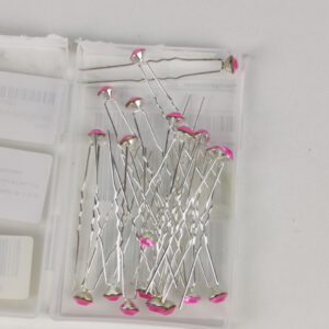 Ganchos para Cabelo Com Strass Rosa Pack 20