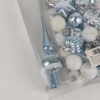 Conjunto de Bolas de Natal Azul e Branco