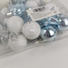 Conjunto de Bolas de Natal Azul e Branco