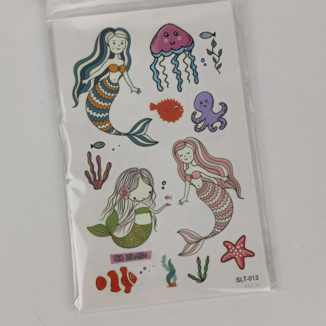 Tatuagens Temporárias Infantis Tema Sereias