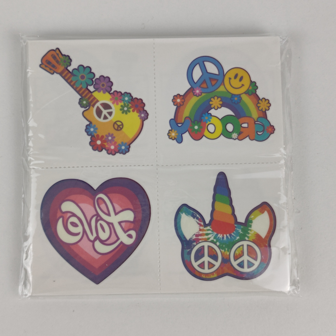 Packs Tatuagens Temporárias Com Desenho Hippie - Vários cartões com tatuagens