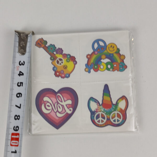 Packs Tatuagens Temporárias Com Desenho Hippie - Vários cartões com tatuagens