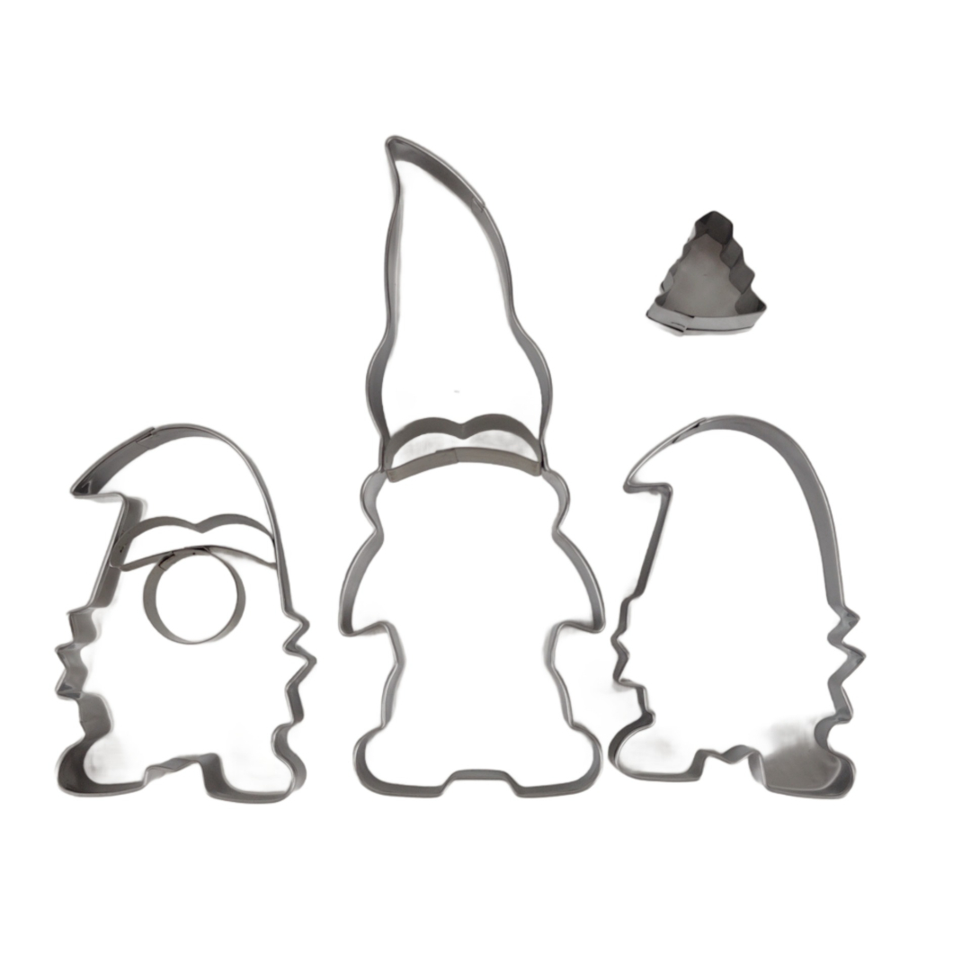 Conjunto de 3 Cortadores de Bolacha Duende de Natal