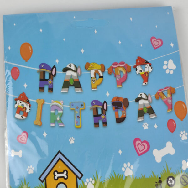Bandeirolas Decorativas Happy Birthday Patrulha Pata