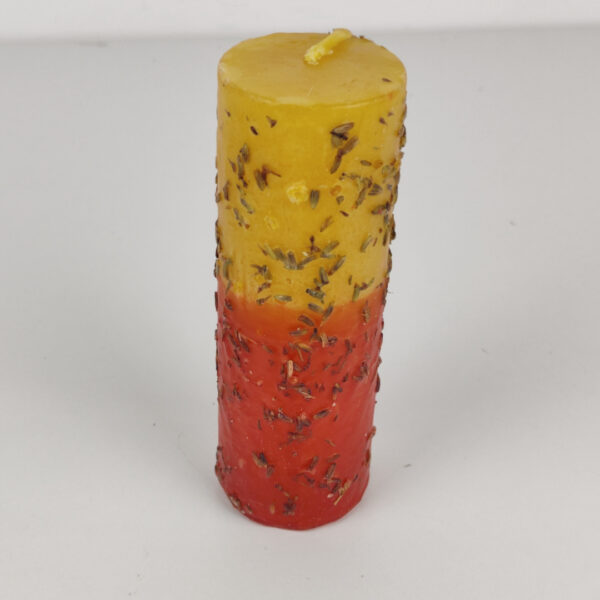 Vela Ritualizada Bicolor Com Ervas