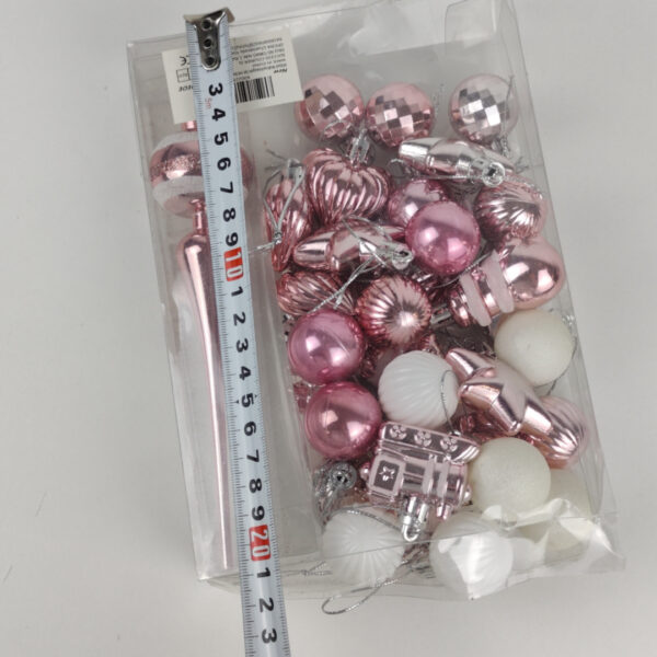 F126X3800_1782413118993_4.jpg Conjunto de Bolas de Natal Rosa Com Ponteira