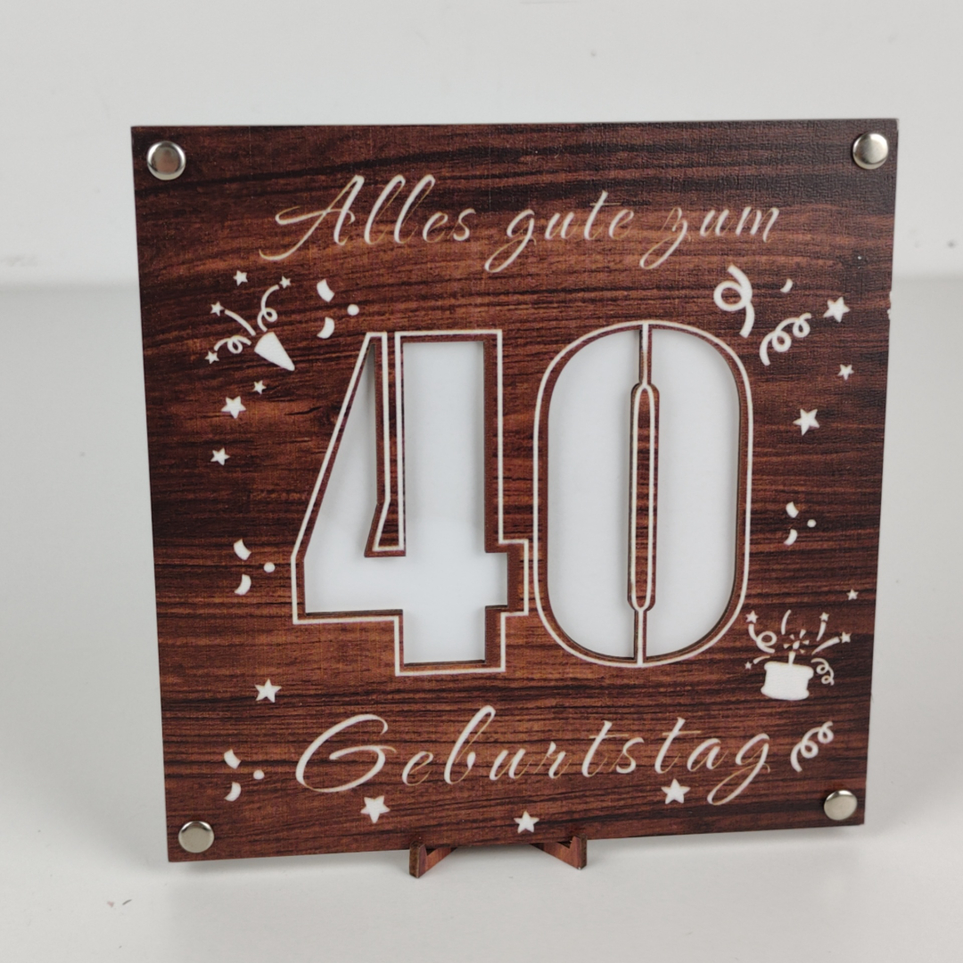 Placa Decorativa de Aniversário 40 Anos