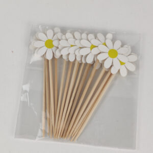 F126X3835_1782466879254_0 Palitos Decorativos Com Flor Margarida para Festa 20 Unidades
