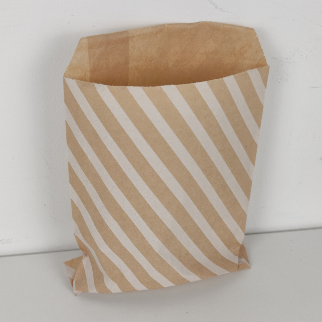 Pack Sacos de Papel Com Riscas para Embalagem 17x12 cm