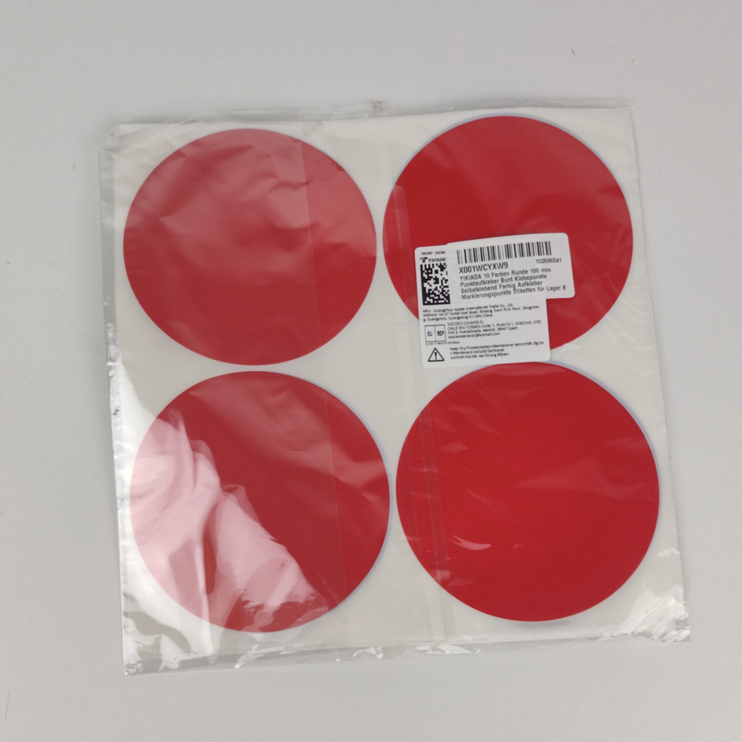 Autocolantes Redondos Vermelhos 100 Mm