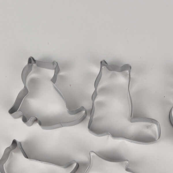 Kit de 5 Cortadores de Bolachas Em Forma de Gato