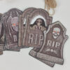 Conjunto de Etiquetas Pendentes Halloween Em Forma de Lápide