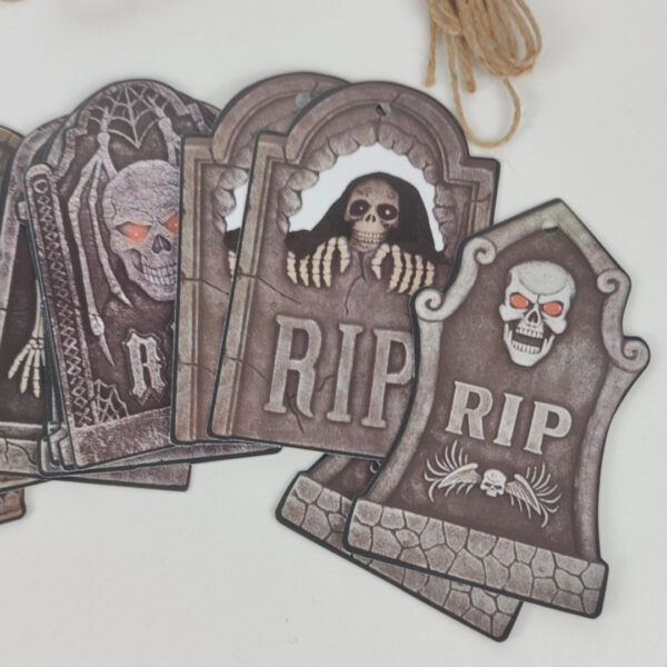 Conjunto de Etiquetas Pendentes Halloween Em Forma de Lápide