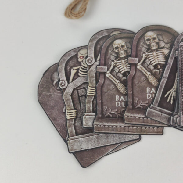 Conjunto de Etiquetas Pendentes Halloween Em Forma de Lápide