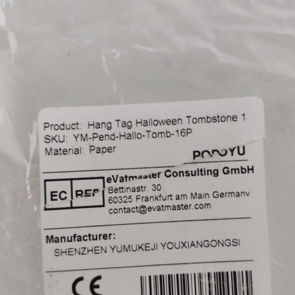 Conjunto de Etiquetas Pendentes Halloween Em Forma de Lápide