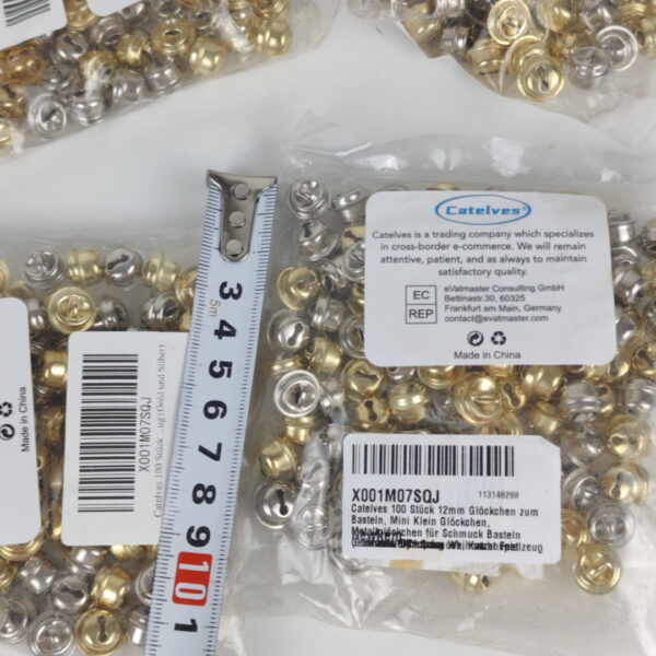 (8 Packs) Mini Sinos Metálicos para Artesanato 12 mm