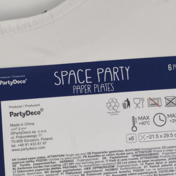 Pratos de Papel Space Party 6 Unidades