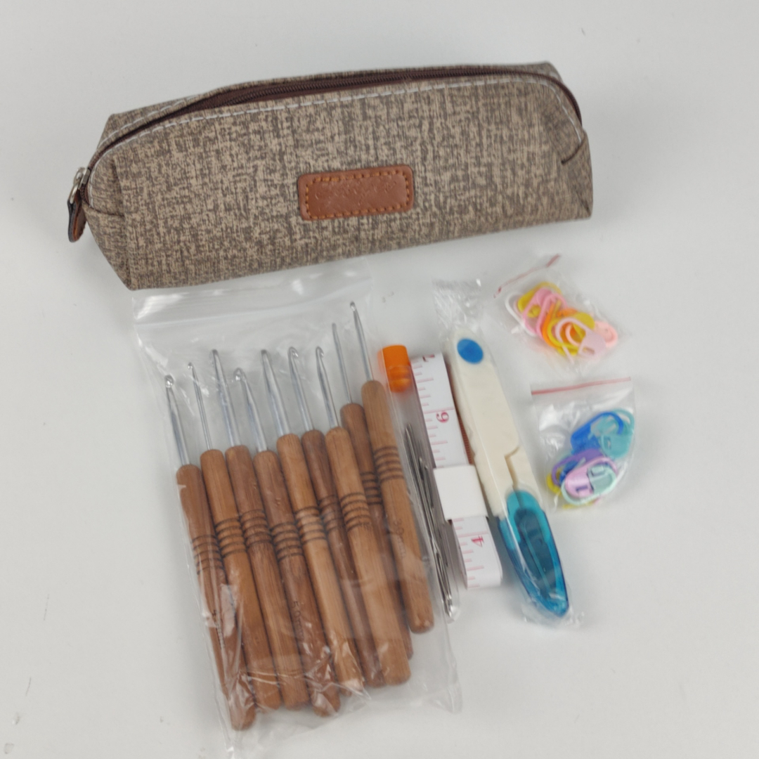 Kit de Agulhas de Croché Com Estojo