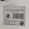 Corda Juta Armada Preta 2 mm X 3 M