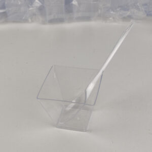 Pack Mini Taças de Degustação Em Plástico Transparente Com Colher