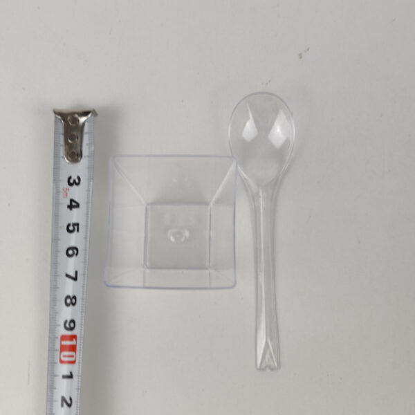 Pack Mini Taças de Degustação Em Plástico Transparente Com Colher