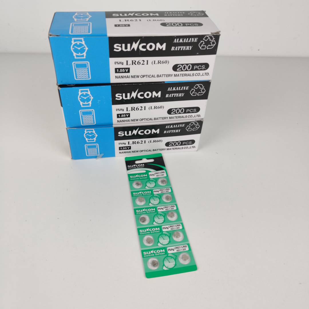 600 Pilhas Alcalinas LR621 LR60 1.55V SUCOM